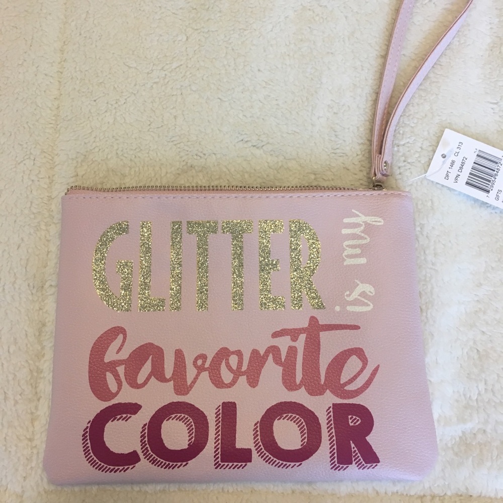 Glitter is make favorite color wristlet.